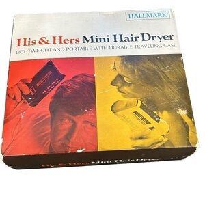 Hallmark His & Hers Mini Hairdryer For Men and Women In Box WORKS